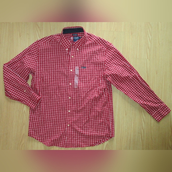 2 CHAPS Easy Care Button Down Long Sleeve Men's Size Large-New - Picture 3 of 5